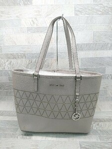 ◇ MICHAEL KORS マイケルコース パンチング キレイめ シンプル トートバッグ グレー レディース P