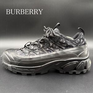 1円 【未使用級】 BURBERRY バーバリー 【圧倒的高級感】 アーサー モノグラム TBロゴ メンズ スニーカー シューズ 靴 ブラック 27cm相当