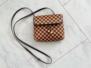 ルイヴィトン LOUIS VUITTON ダミエソバージュ ガゼル ミニバッグ 斜め掛け ポシェット ショルダーバッグ ハラコ ブラウン