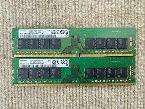 32GB 2枚セット 計64GB Samsung M378A4G43AB2 DDR4 2Rx8 PC4-3200AA-UB2-11 UDIMM デスクトップ用 メモリ [PT363]