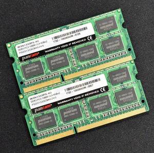 (送料込) 4GB 2枚組 (合計 8GB) PC3-10600S DDR3-1333 S.O.DIMM 204pin 2Rx8 [1.5V] [Panram 4G 8G] Macbook Pro iMac (DDR3) (SB0433 x3s