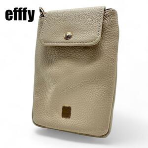 1円〜【美品】efffy エフィー　2way スマホショルダー スマホポーチ 牛革