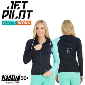 ジェットパイロット JETPILOT 2025 ラッシュガード 送料無料 ペーサー L/S フーデッド ラッシー S24024 ブラック 12/L