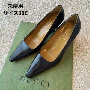 【未使用】GUCCI ポインテッドトゥ パンプス ブラック サイズ38 希少品