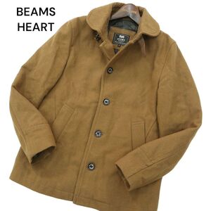 BEAMS HEART ビームス ハート 秋冬 【裏地キルティング カモフラ 迷彩柄】 メルトン ウール 中綿 コート Sz.S　メンズ　A4T00203_1#N