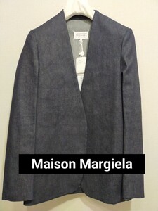 未使用　Maison Margiela メゾンマルジェラ　ノーカラージャケット　デニム　ノーカラージャケット　イタリア製