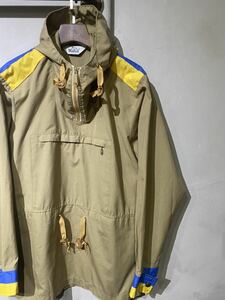 【即決】70s wool rich ウールリッチ アノラックパーカー プルオーバージャケット 涙タロン ベージュ ツートン切り替え オールド古着