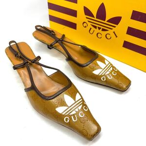 GUCCI×adidas グッチ　アディダス　コラボ　パンプス　ミュール　GG 38 24.5cm レディース　即決