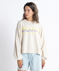 「ROXY」 スウェットカットソー LARGE ホワイト レディース