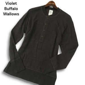 Violet Buffalo Wallows ドレステリア 通年★ ヘンリーネック 長袖 ニット カットソー コットン100% 日本製 Sz.L メンズ　A4T11311_A#F