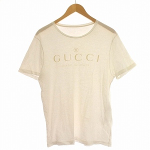 グッチ GUCCI Tシャツ 半袖 ロゴ カットソー M 白 ホワイト /☆G メンズ