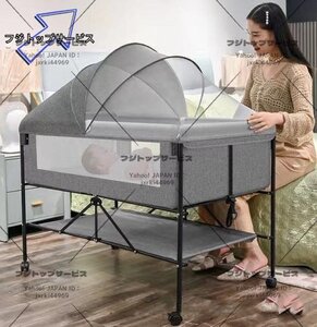 美品登場 大好評 折り畳み　大きいベッド　可動式 多機能　新生児から4歳まで Q0401