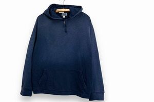 色落ちグッドスタイル!!J.CREWジェイクルーヘンリーネックスウェットパーカXLフェードインディゴアメカジストリートnr23284