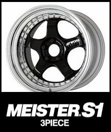 【1本価格】ＷORK MEISTER S1 3P 段リム 18×11J 5H-100(BLK)ブラック