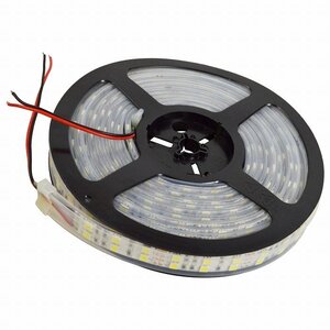 【送料無料】防水 LED テープ 12v 500cm 600SMD 5050チップ採用 車 ボート 船舶 シリコンカバー防水 室内 屋外 車内 アンダーライト 白 5m