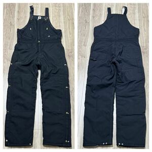 ★USA製★希少 90sビンテージ Carhartt カーハート ダック地 UFCW 黒 ブラック オーバーオール ダブルニー 中綿 ヴィンテージ メンズR-6628