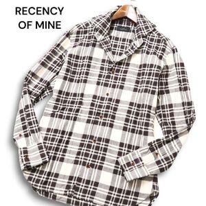 美品★ RECENCY OF MINE アバハウス 秋冬 シャギー ツートーン★ 長袖 チェック ネル シャツ Sz.46　メンズ 日本製　C4T10112_B#B