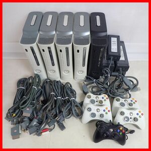 XBOX360 本体5台 + HDD5個 + AC5個 + AV5個 + 周辺機器 コントローラ 5個 まとめて大量セット Microsoft【BA