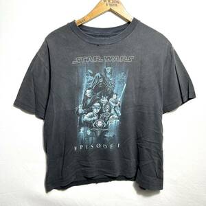 ■ 子供用 ビンテージ STAR WARS EPISODE１ スターウォーズ プリント Tシャツ 古着 ファントムメナス 映画 ムービー キッズ 黒 ■