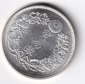 大日本明治九年 貿易銀　銀貨　日本貨幣　龍　竜　鑑賞ケース入り　約直径：38.6mm，重：26.5g 　　管理番号：M1