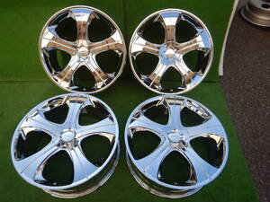 ★Lowenhart LD-LX メッキ★20×8.5JJ OFF:+36 PCD112/114.3-5H ハブ径；73mm 傷、汚れ、錆、メッキがれ等あり 4本 MADE IN JAPAN