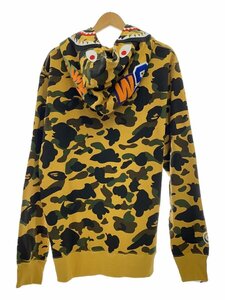 A BATHING APE◆1stカモシャークフルジップパーカー/2XLサイズ/コットン/キャメル/001ZPJ801009M