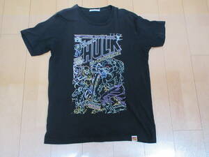 USED Tシャツ ハルク & ウルヴァリン 【古着 ユニクロ 黒 XL】 アメコミ マーベル ヒーロー