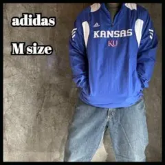 adidas アディダス ハーフジップ ナイロンジャケット　M古着 KANSAS