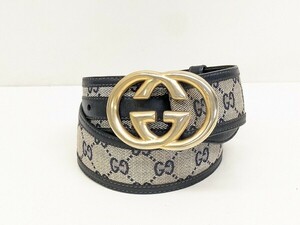 P611-X3-362◎ GUCCI グッチ GGキャンバス ベルト GGバックル ファッション小物 現状品3◎