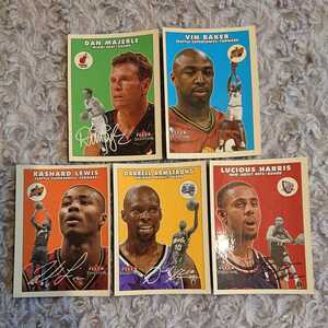 FLEER 2001 ☆ プリントサイン入りカード 5枚セット ☆ DAN MAJERLE , VIN BAKER , RASHARD LEWIS , DARRELL ARMSTRONG , LUCIOUS HARRIS