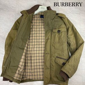 大人気/Lサイズ BURBERRY burberry バーバリー ミリタリージャケット ブルゾン ノバチェック キルティングジャケット カーキ