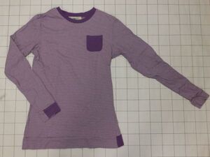 ◆チュニック 長袖 サイズ(S) Laundry(ランドリー)ボーダー柄(紫/白)◆古着 同梱可 刺繍 レディース 女子 ボーイ ガール リトル 忍