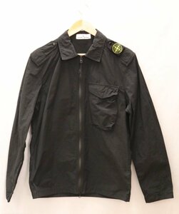 【中古美品】STONE ISLAND ストーンアイランド コットン シャツジャケット ブルゾン アウター ブラック サイズM 21AW 741510802 【漂亮】