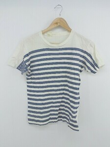 ◇ N.HOOLYWOOD エヌ ハリウッド ボーダー 半袖 Tシャツ カットソー ホワイト系 ブルーグレー系 メンズ P