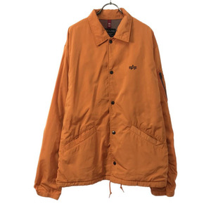 アルファインダストリーズ ロゴプリント コーチジャケット XL オレンジ ALPHA INDUSTRIES INC メンズ