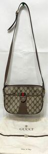 GUCCI ヴィンテージ グッチ オールドグッチ GGキャンバス　シェリーライン　ショルダーバッグ 斜めかけ 001.58.6177 中古良品