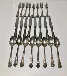 BIG SALE ★★おすすめ★★ NICKEL SILVER STAINLESS USED (Spoons, knife, fork)食器カトラリーナイフ,フォーク,スプーン24 本中古です。