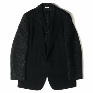 COMME des GARCONS HOMME PLUS コムデギャルソン 17AW ウールギャバ レイヤード ドッキング グリッター ツイード 3B テーラードジャケット