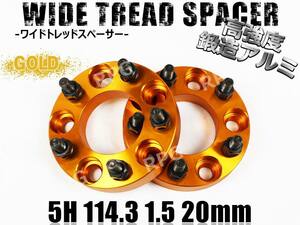 オデッセイ RA系 RB系 RC系 ワイトレ 5H 2枚組 PCD114.3-1.5 20mm ワイドトレッドスペーサー ホンダ (金)