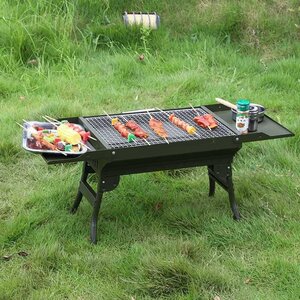 バーベキューコンロ グリル BBQ 折り畳み アウトドア 焼肉 屋外 焼き網 組み立て不要 キャンプ コンパクト 小型 2-6人 624