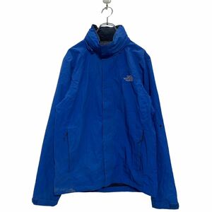 THE NORTH FACE ジップアップ マウンテンジャケット S ブルー ノースフェイス フード収納 ロゴ 古着卸 アメリカ仕入 a602-5984