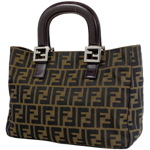 フェンディ FENDI ズッカ柄 ハンドバッグ トートバッグ ハンドバッグ キャンバス ブラウン 26329 レディース 【中古】