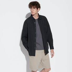 UNIQLO ユニクロ プレミアムリネンシャツ　長袖　09Black　Lサイズ 新品未使用