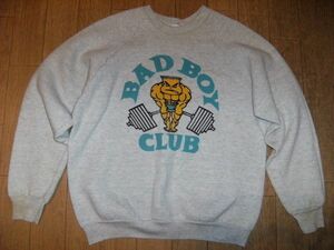 昭和レトロ★アメリカ製★ボデイビル,ゴールドジム,プロレス,格闘技★USA BAD BOY CLUB トレーナー★フィットネス 筋トレ トレーニング