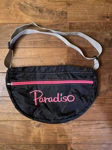 ★新品 未使用 PARADISO(パラディーゾ)ポケッタブルショルダーバッグ ブラックTAA852-BK