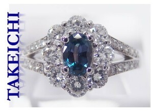 Ｐｔ９００★リング　アレキサンドライト０．４３ｃｔ◇ダイヤ０．８０ｃｔ●１６－号◆ソーティング付き　新品仕上げ済み”30491