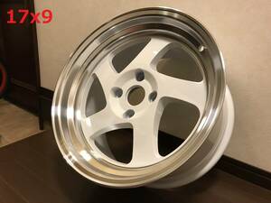 新品！Whistler KR1 17x9J+25 4穴 PCD114.3 White machined lip USDM 深リム Hellaflush 新品 