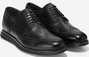 Cole Haan 29.5cm ビジネス スニーカー ウィングチップ オックスフォード ブラック レザー スリッポン レザー 革 ドライバー XXX81