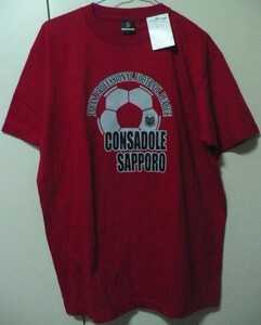 紙タグ付き新品　Jリーグオフィシャルグッズ　CSグラフィックスコンサドーレ札幌半袖Ｔシャツ　Ｌ　赤×黒　定価2900円　北海道