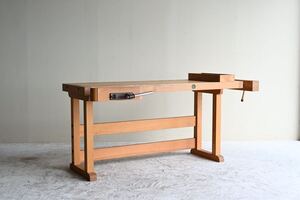 【絶品】ULMIA OTT 作業台 ワークベンチ 作業台 Old workbench side table beech アンティーク 重厚 古木 バーチ材?